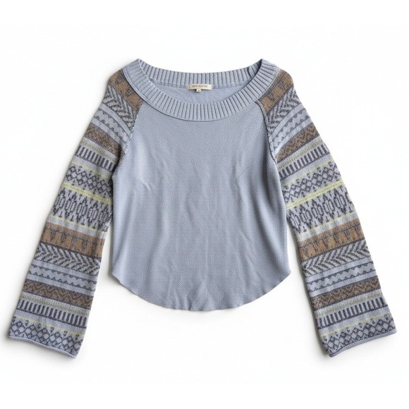 Free People Thermal Top Fairground Raglan Sleeve Boho Medium Layering Chic - Picture 2 of 12